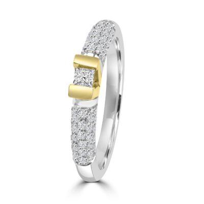 Huiscollectie Ring 14K Bicolor 0,17 Crt