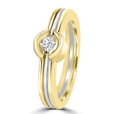 Huiscollectie Ring 18K Bicolor 0,15 Crt