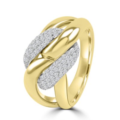 Huiscollectie Ring 18K Bicolor 0,66 Crt