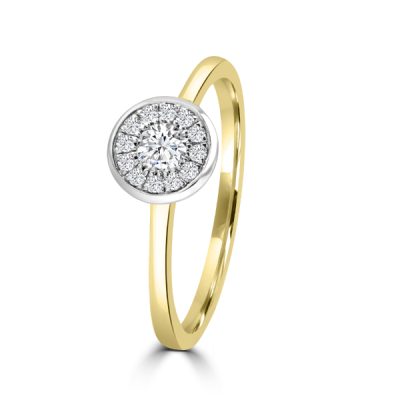 Huiscollectie Ring 14K Bicolor 0,25 Crt