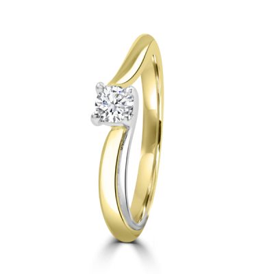 Huiscollectie Ring 14K Bicolor 0,21 Crt