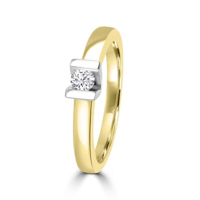 Huiscollectie Ring 14K Bicolor 0,15 Crt