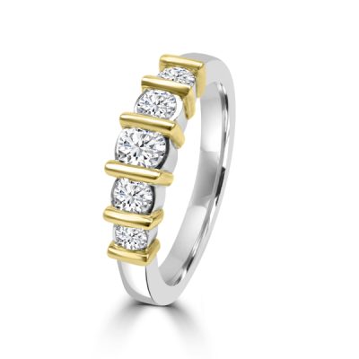 Huiscollectie Ring 14K Bicolor 0,50 Crt