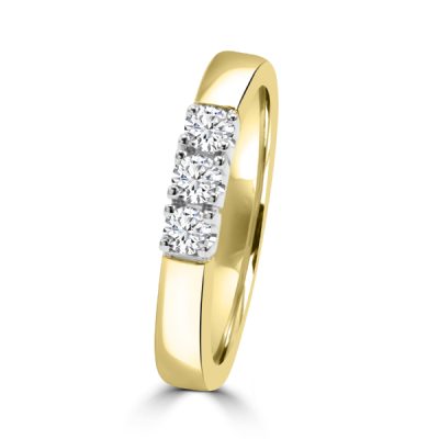 Saffier Classic Ring 14K Geelgoud 0,31 Crt