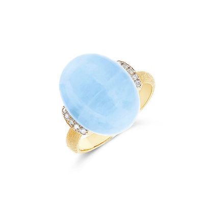 NANIS Dancing in the Rain Aquamarine Ring 18K Geelgoud