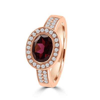 Saffier Color Ring 14K Roségoud