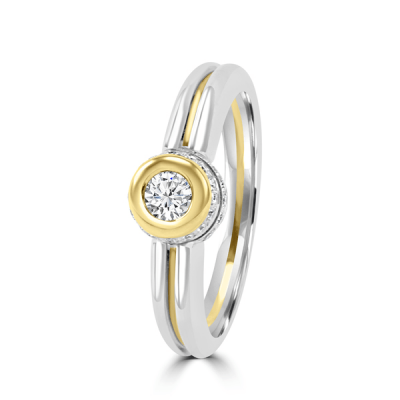 Huiscollectie Ring 18K Bicolor 0,41 Crt